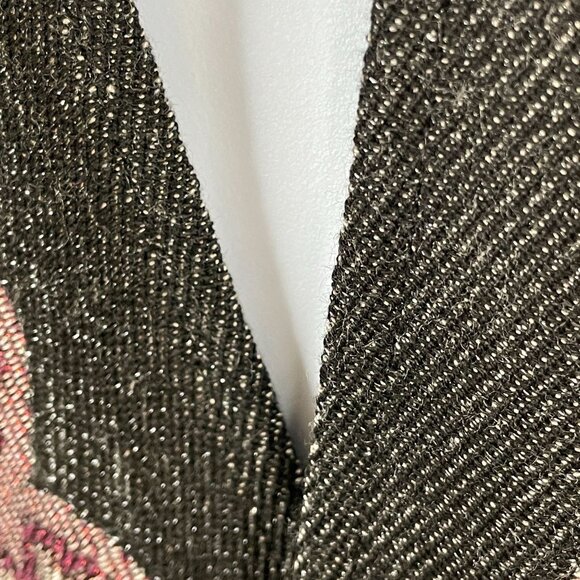 Womens Blanket Kimono Shawl Wrap Fringe Top NWT One Size Shimmer Tapestry Duster - Picture 8 of 13